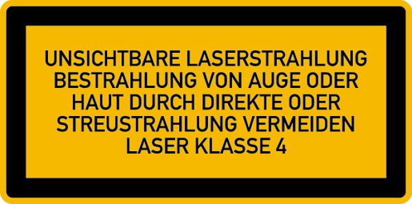Schilder Klar Maschinenkennzeichnung Laser Klasse 4, 105x52 mm Folie selbstklebend, 7411/61