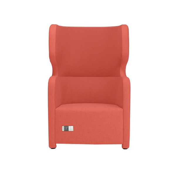 Bisley Sessel Vivo, Einsitzer, Hohe Rückenlehne, 2 Seitentaschen, 2 Steckdosen und 2 USB Anschlüsse, NE0013 signalrot, VIVH1PS2.NE0013
