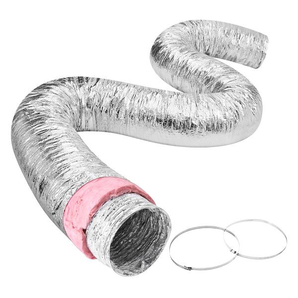 VEVOR Aluflexschlauch 7620mm lang Φ208mm Luftkanal R-6 Thermischer Widerstandswert 25mm Rohrstärke Owens Corning-Isolierwatte, NTJYGD25FT80X9Y3PV0