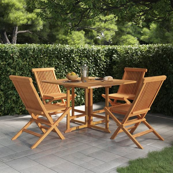 vidaXL 5-teilig Garten-Essgruppe Klappbar Massivholz Teak, 3096575