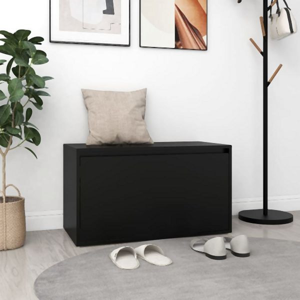 vidaXL Flurbank 80x40x45 cm Schwarz Holzwerkstoff, 808667