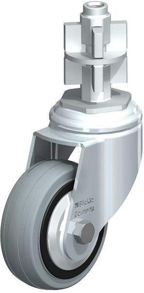 Blickle LKRA-VPA 80K-11-FA-E17 Apparate-Lenkrolle mit Expander, Vollgummi, Grau, 750906
