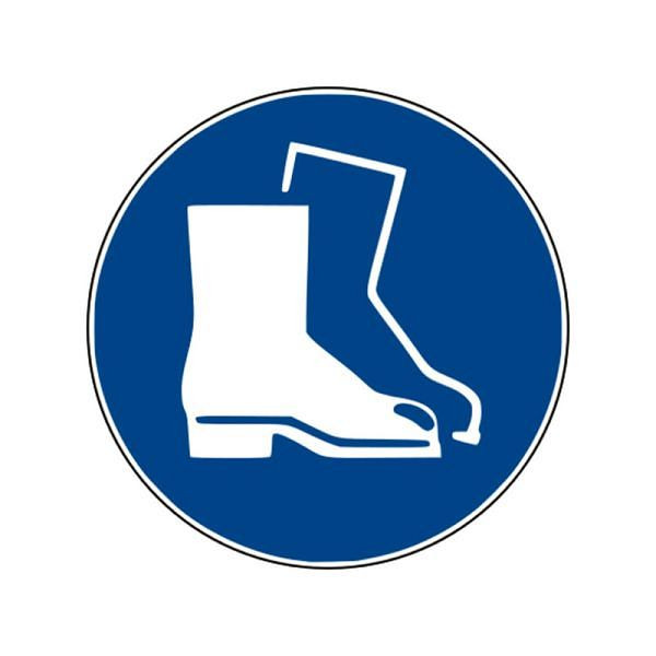 WERO Gebotszeichen: Fußschutz benutzen, ISO 7010, Klebefolie, 20396439