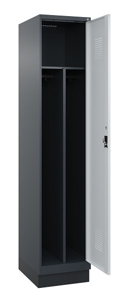 C+P Spind Evolo PLUS, mit Sockel, 1 Abteil, 1950x400x500mm, 7016/7035, Verschluss Zylinderschloss, 049020-12F S10044