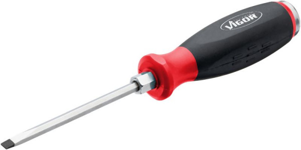 VIGOR Schraubendreher mit Schlagkappe, mit Antriebsvierkant, 1/4″, Schlitz Profil, SWx 5 mm, V5010-SL5