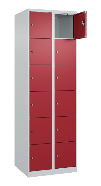 C+P Schließfachschrank Evolo PLUS, 12 Fächer, 1850x600x500mm, 7035/3003, 049000-206 S10004