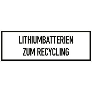 Moedel Gefahrzettel Lithiumbatterien zum Recycling, Folie, 148x52 mm, VE: 500 Stück/Rolle, 98530