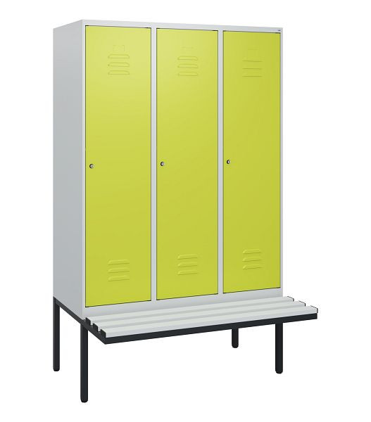 C+P Umkleidespind Classic PLUS, 3 Abteile, 1950x1200x815mm, 7035/0024, Zylinderschlösser, 0800405-32 S10055