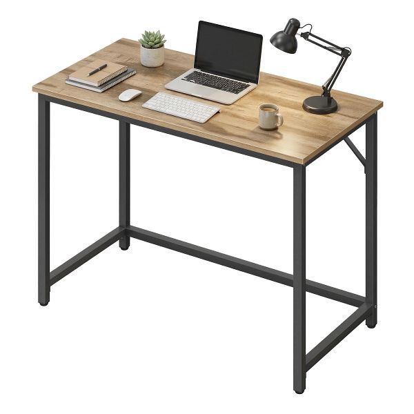 VASAGLE Computerschreibtisch, Braun, Schwarz, 100x50x76 cm, LWD041K01