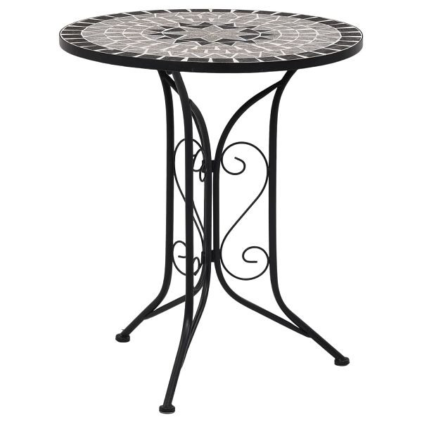 vidaXL Mosaik-Bistrotisch Grau 61 cm Keramik, 46715