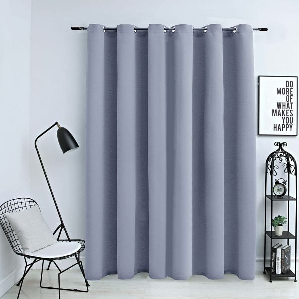 vidaXL Verdunkelungsvorhang mit Metallösen Grau 290 x 245 cm, 134429