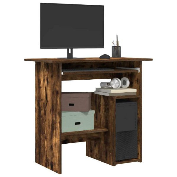 vidaXL Schreibtisch Räuchereiche 80x45x74 cm Holzwerkstoff, 815477