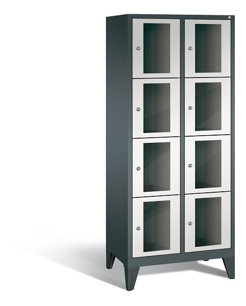 C+P Schließfachschrank Classic, 8 Fächer, H1850xB810xT500 mm, Anthrazit/Grau, 8010A224 S10031