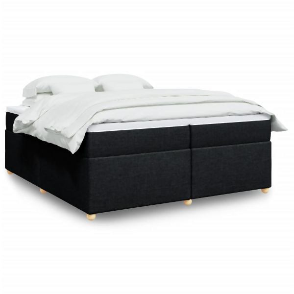 vidaXL Boxspringbett mit Matratze Schwarz 200x200 cm Stoff, 3285403