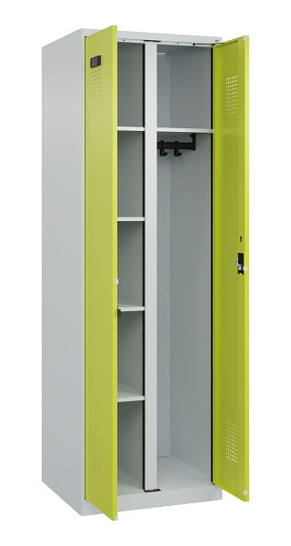 C+P Wäsche-/Garderobenspind Evolo PLUS, 2 Abteile, 1850x600x500mm, 7035/0024, Zylinderschloss, 049600-20 S10042