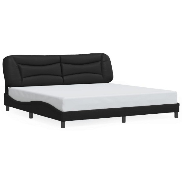 vidaXL Bettgestell mit LED Schwarz 200x200 cm Kunstleder, 3213955