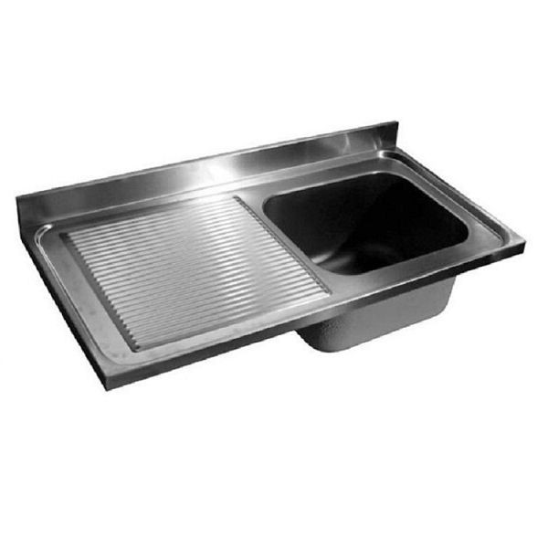Gastro-Inox Arbeitsplatte für Spülbecken R Edelstahl AISI 304, 1200x700x40mm, 305.362