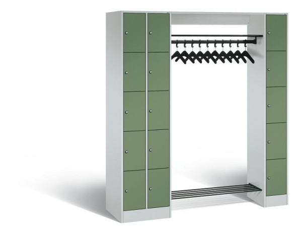 C+P Garderobe Serie 8070, H1950xB2100xT480 mm, Grau/Resedagrün, 80730-00 S10062