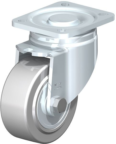 Blickle LH-SVS 100K-1 Stahlblech-Lenkrolle, Schwerlast-Ausführung, mit Anschraubplatte, Stahl, Grau, 584839