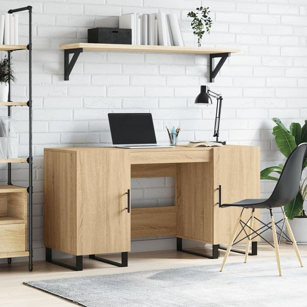 vidaXL Schreibtisch Sonoma-Eiche 140x50x75 cm Holzwerkstoff, 829575
