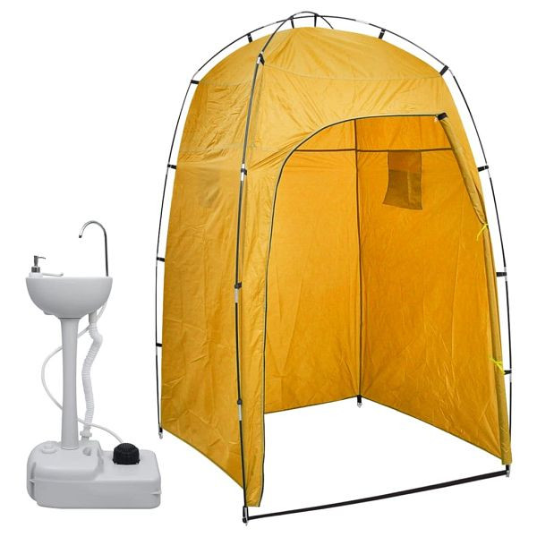 vidaXL Tragbarer Camping-Handwaschbecken mit Zelt 20 L, 3081895