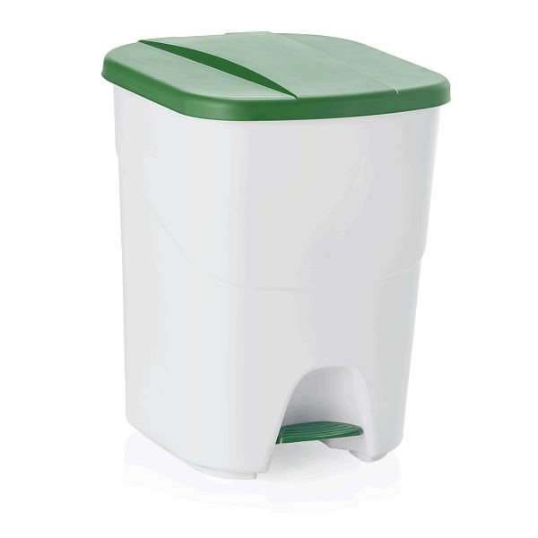 WAS Treteimer mit grünem Deckel, 40 Liter, Polypropylen, 1143402