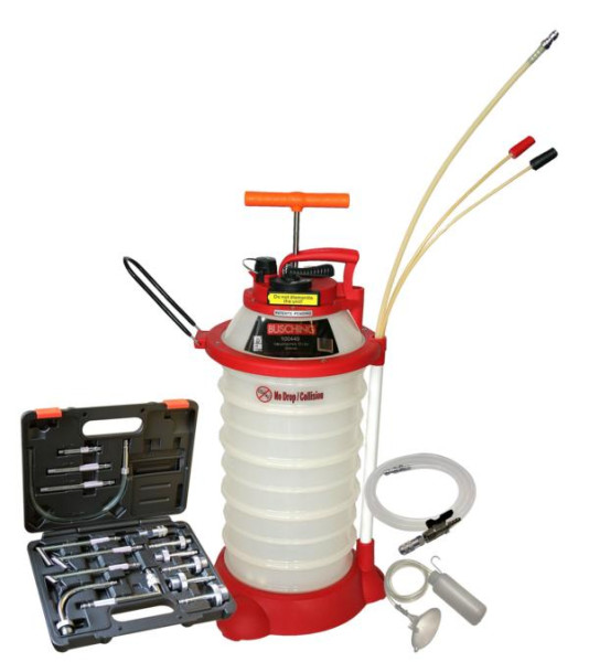 Busching ATF Befüll-Getriebeölsystem 18l manuell IN/OUT, 14tlg.Adaptersatz, Füllschlauch, Trichter, Flasche, 50067