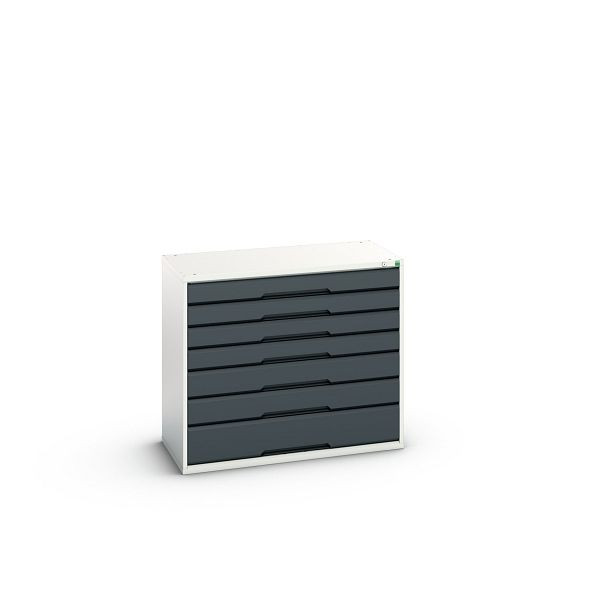 bott verso Schubladenschrank, mit 7 Schubladen, BxTxH: 1050 x 550 x 900 mm, Lichtgrau / Anthrazitgrau, 16925229.19