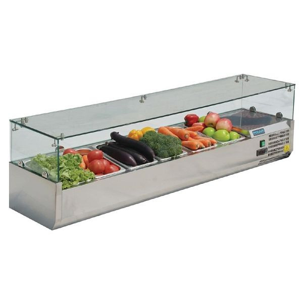 Polar G-Serie Kühlvitrine 6x GN 1/4, 1400 mm, für Saladette G623, AB090