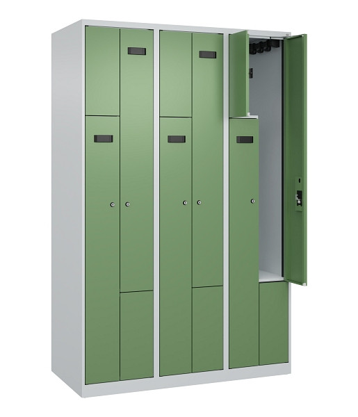 C+P Z-Spind Evolo PLUS, 6 Fächer, 1850x1200x500mm, 7035/6011, Zylinderschloss, 049003-326 S10037