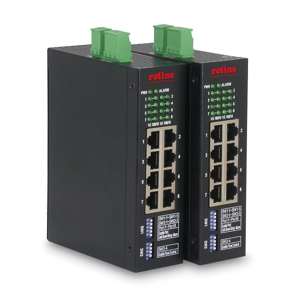 ROLINE Industrial Gigabit Ethernet Switch, 8 Ports, Web Managed, 21.13.1136