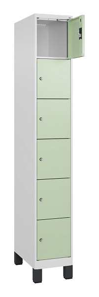 C+P Schließfachschrank Evolo PLUS, mit Füßen, 6 Fächer, 1950x300x500mm, 9016/60, 049010-106 S10019