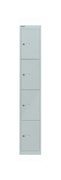Bisley Schließfachschrank Office, 1 Abteil, 4 Fächer, lichtgrau, CLK184645
