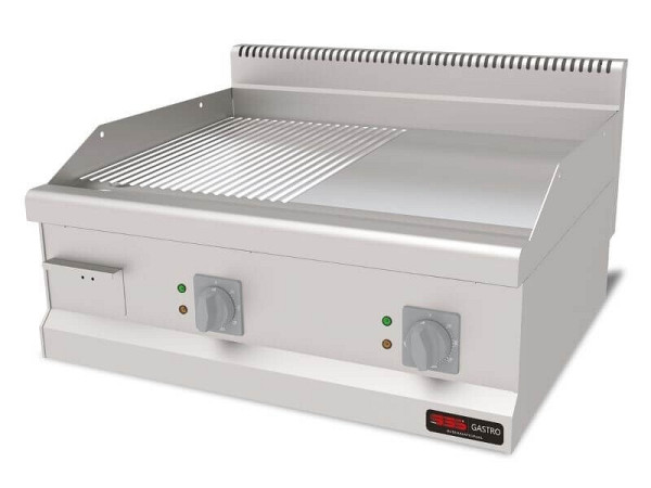 SGS Gastro Elektro Bratplatte Hardchrome, Glatt+Gerillt, 7.2 kW, Premium Serie 700, AEI870NDCR