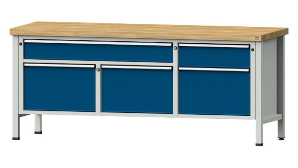 ANKE Werkbänke Kastenwerkbank, Modell 280 V, 2000 x 700 x 850 mm, RAL 7035/5010, BMP 50 mm, 304.502