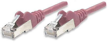 INTELLINET Cat5e Netzwerk Patchkabel, geschirmt, SFTP, RJ45 Stecker / RJ45 Stecker, 1.0 m, Rosa, 453196