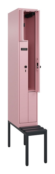 C+P Z-Spind Evolo PLUS, Bank, 2 Fächer, 2120x300x815mm, 3015/3015, Drehriegel, Sitzfläche Kunststoff, Sitzbank, 0490537-102 S10083