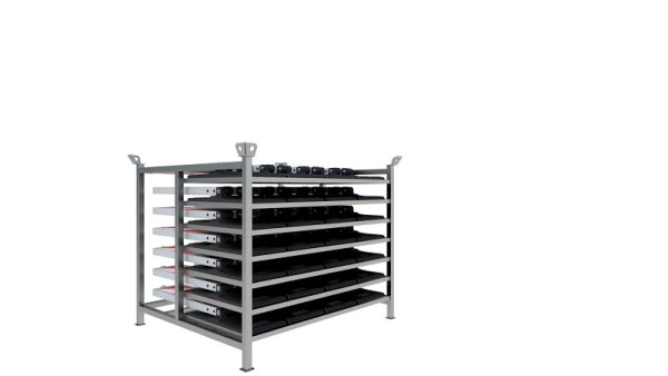 Schake Klappbaken-SET1 bestehend aus: 1x Lager & Transportpalette für Schake Klappbaken (Art.Nr. 36080-5) 28x Schake Klappbake (Art.Nr. 36080), 36080-SET1