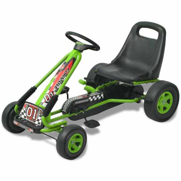 vidaXL Pedal Go-Kart mit verstellbarem Sitz Grün, 80153