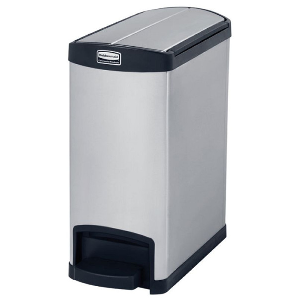 Stein HGS Abfallbehälter -Slim Jim- Rubbermaid, mit Pedal, 50 Liter/300x740x580mm, schwarz, 34435