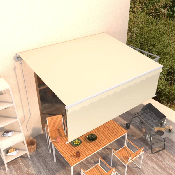 vidaXL Markise Automatisch Einziehbar mit Volant 4x3 m Creme, 3069307