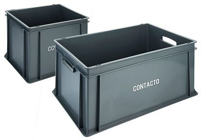 Contacto Stapel-Transportkasten, flach 60 x 40 x 21,5 cm, grau, 2511/621