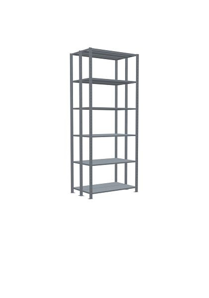 Schulte Grundregal, Steck-Doppelregal MULTIplus150, 2500 x 1000 x (2x300) mm, 2x6 Fachböden, Kreuzstrebe, verzinkt, 13731