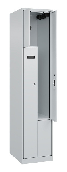 C+P Z-Spind Evolo PLUS, 2 Fächer, 1850x400x500mm, 7035/7035, Zylinderschloss, 049003-122 S10066