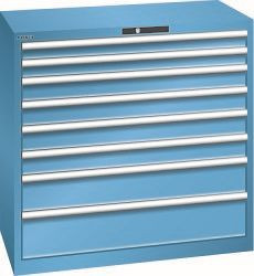 LISTA Schubladenschrank 54x27E (BxTxH) 1023x572x1000mm KEY Lock, Lichtblau, 8 Schubladen, Fronthöhe: 75 - 200mm, Tragkraft Schubladen: 200kg, 78.764.010