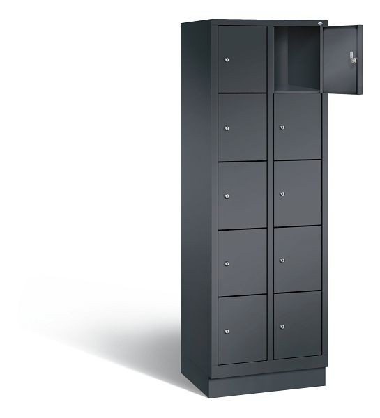 C+P Schließfachschrank Evolo, H1800xB610xT500mm, Farbe: Schwarzgrau, 48020-205 S10046