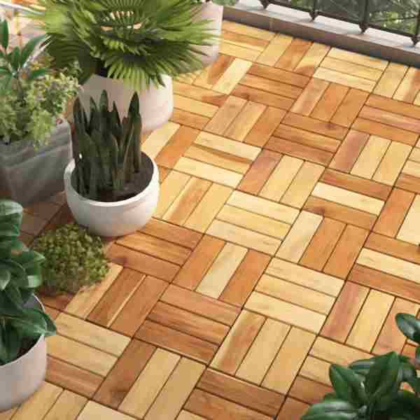 vidaXL Terrassenfliesen 20 Stück 30x30 cm Massivholz Teak, 3152104