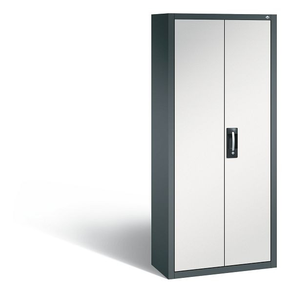 C+P Magazinschrank, H1690xB700xT300 mm, 17 Einlegeböden, 108 Sichtlagerkästen, Anthrazit/Grau, 133413-210 S10098