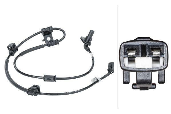 HELLA Sensor, Raddrehzahl, 12V, 2-polig, Kabel: 970mm, mit Halter, 6PU 012 679-691