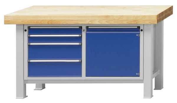 ANKE Werkbänke Schwerlastwerkbank, Modell 131 VS, 1500 x 800 x 900 mm, RAL 7035/5010, BMP 100 mm, 320.021
